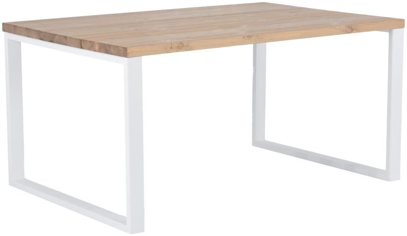 Ruska ruokapöytä 150x100 cm antiikkipetsattu harjattu ja lakattu mänty/valkoinen
