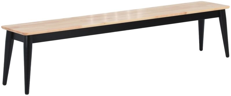 Kaarna penkki 192x35 cm koivu/musta
