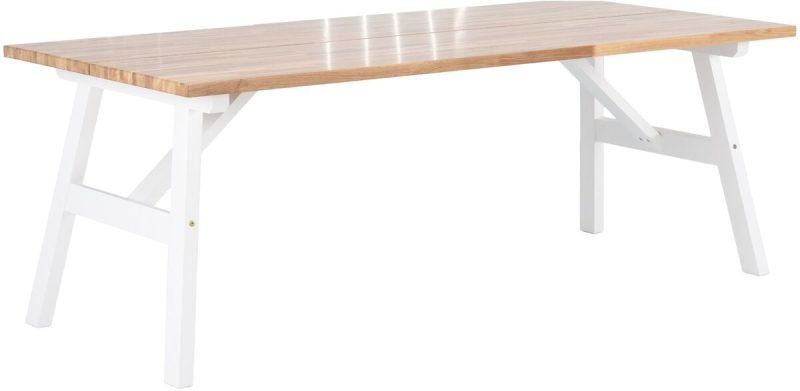 Tuohi lankkupöytä 200x95 cm lakattu tammi/ valkoinen