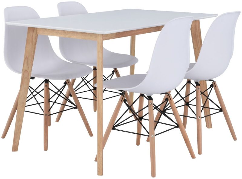 Vojens-Elea 4-hengen ruokailuryhmä valkoinen/luonnonväri