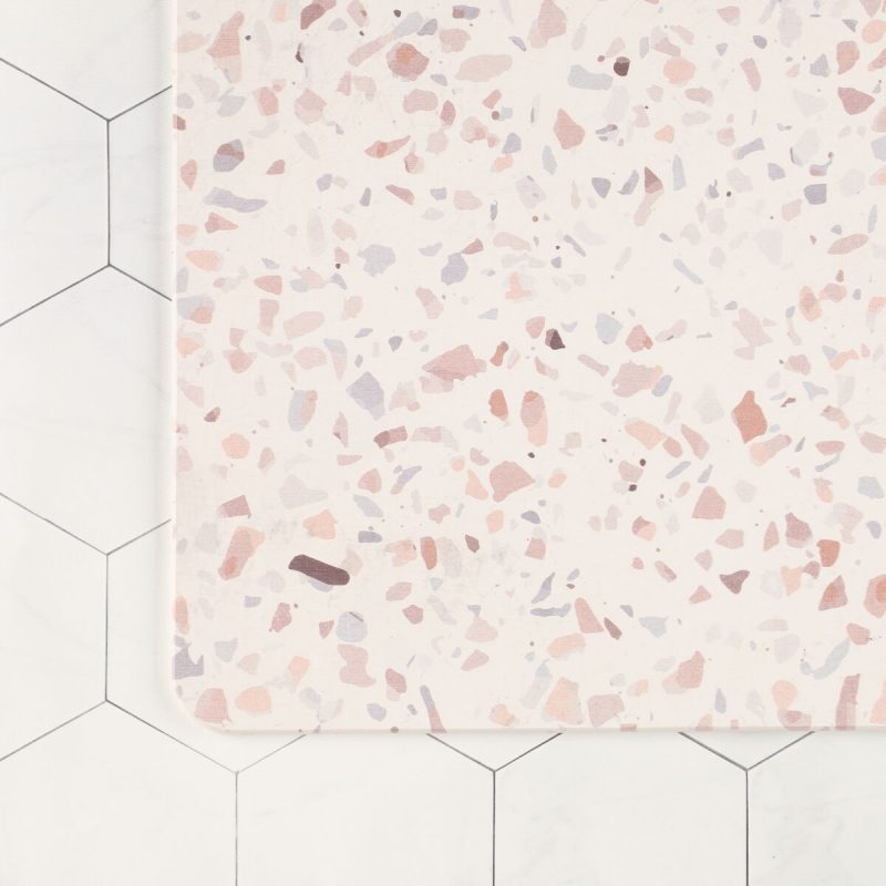 4Living Diatomite kylpyhuonematto 39x60 cm valkoinen/beige