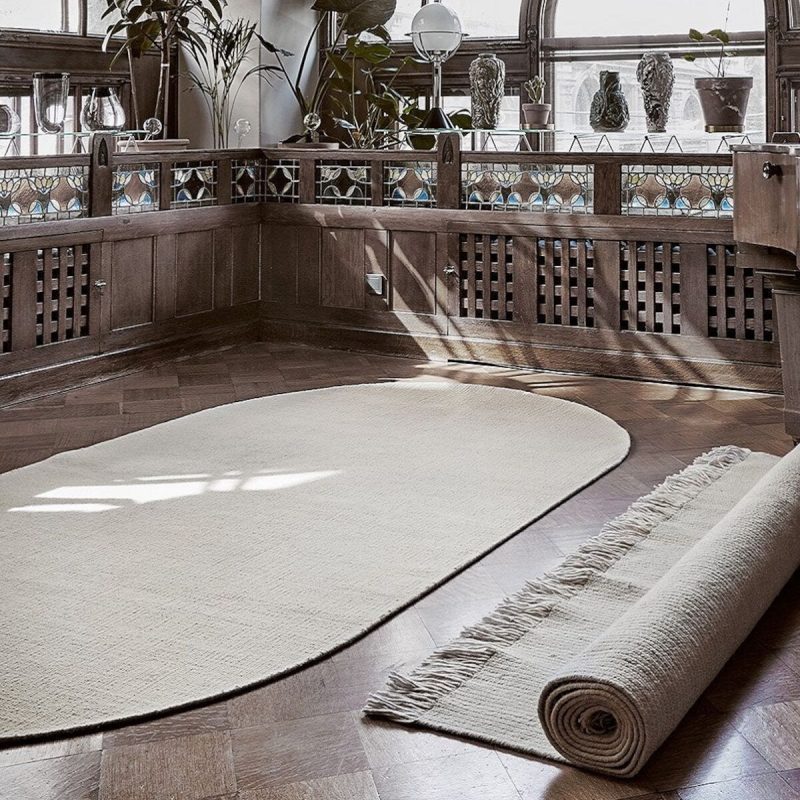 Anno Ovaali kaksipuolinen villamatto 160x300 cm luonnonvalkoinen