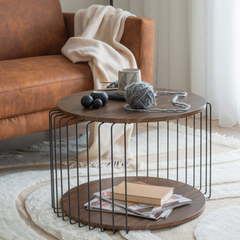 Day sohvapöytä pyöreä Ø61x40cm musta/ruskea