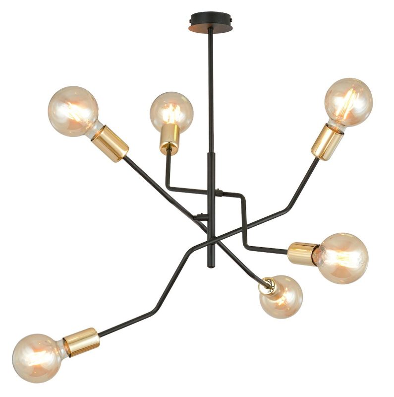 Emibig Bolt riippuvalaisin 6-osainen musta/kulta