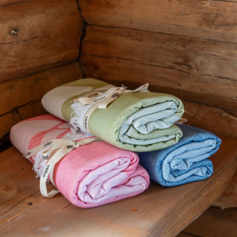 Hamam Turtle kylpypyyhe 90x150 cm korallinpunainen