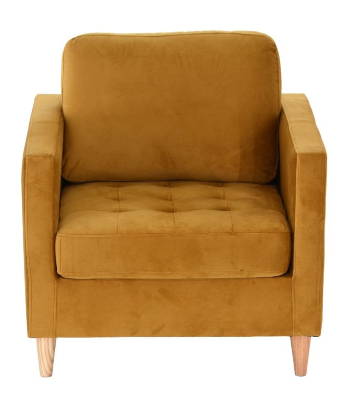 House Nordic Firenze nojatuoli sinapinkeltainen sametti Bluvel 68