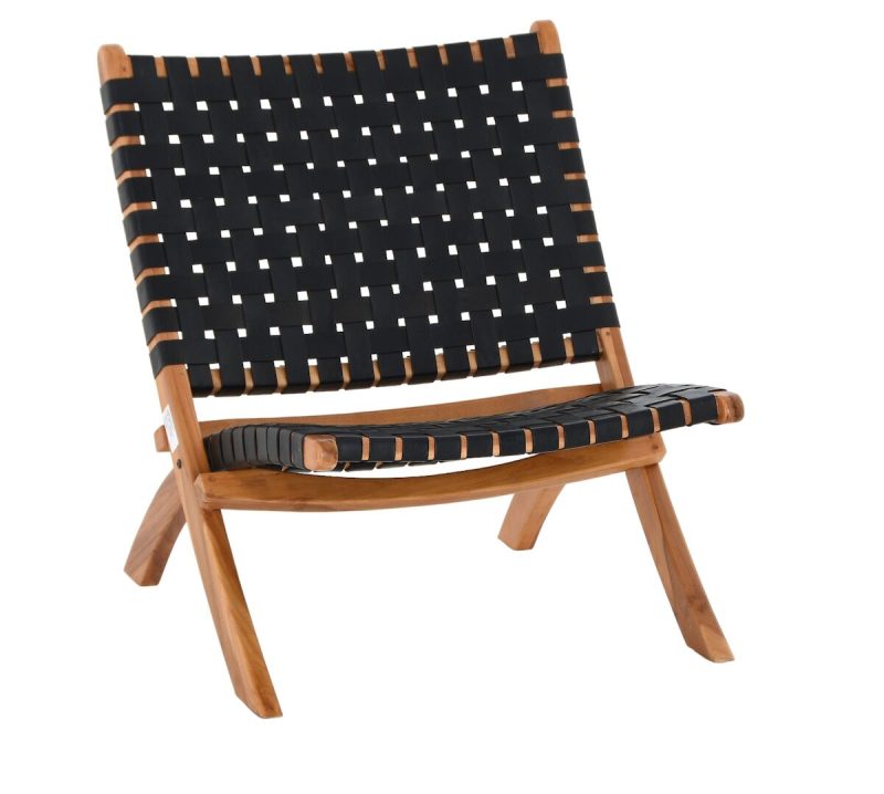 House Nordic Perugia nojatuoli musta nahka