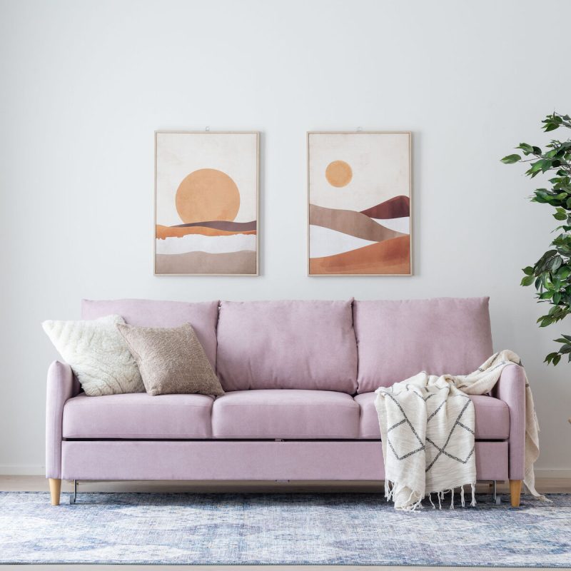 Korpi 3-istuttava vuodesohva roosa Soro 61