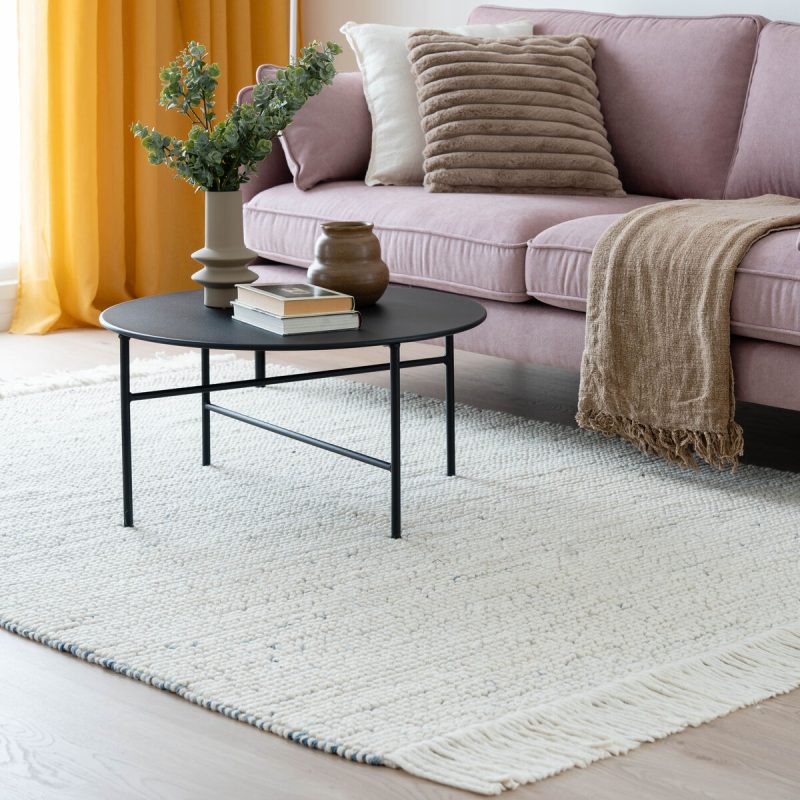 Kuutamo villamatto 200x290 cm luonnonvalkoinen/farkku