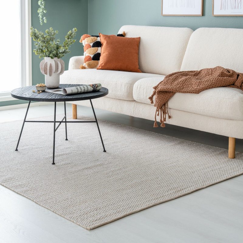 Liplatus puuvillamatto 80x200 cm beige/valkoinen