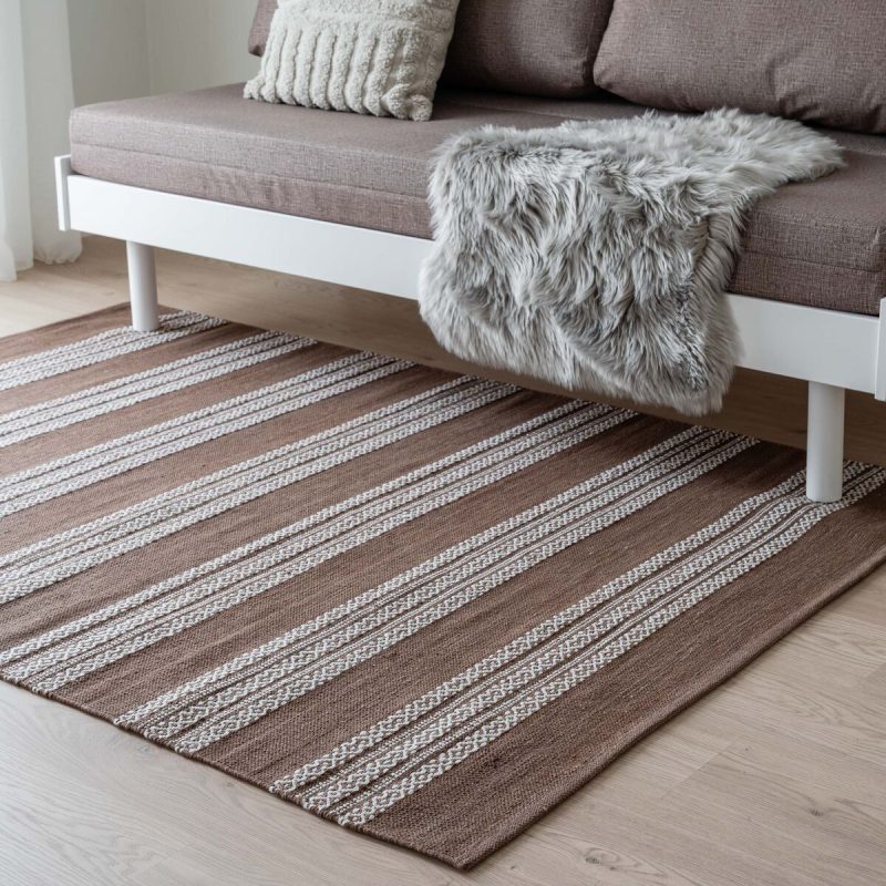 Myytti puuvillamatto 80x150 cm ruskea/valkoinen