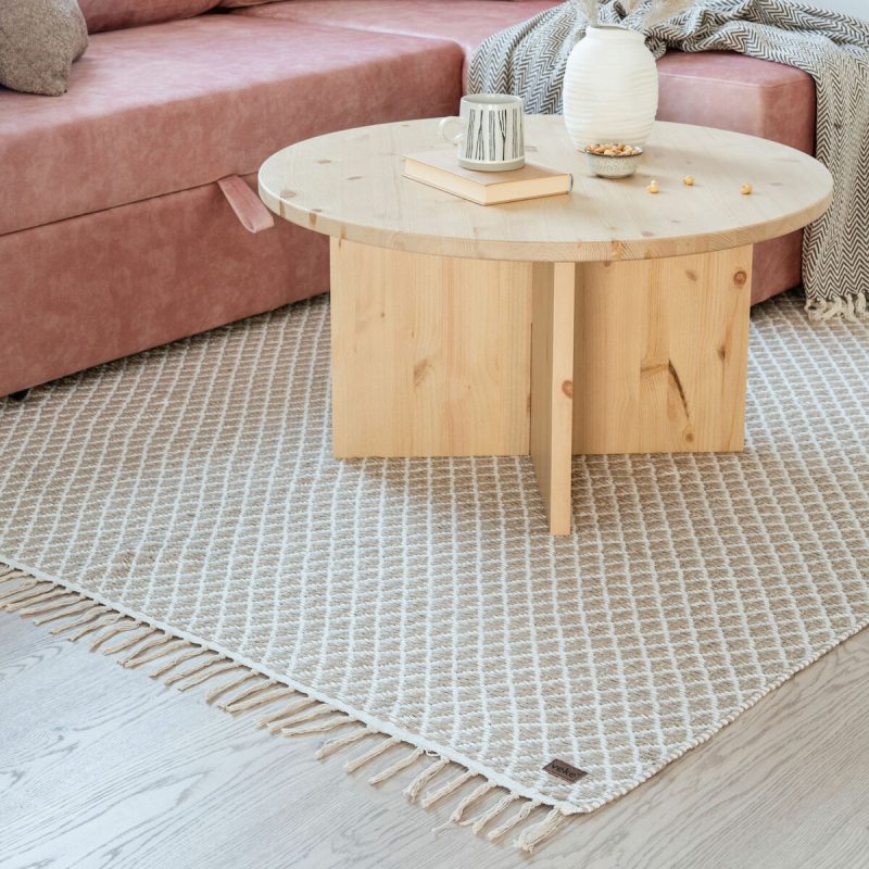 Neva puuvillamatto 70x140 cm valkoinen/harmaa