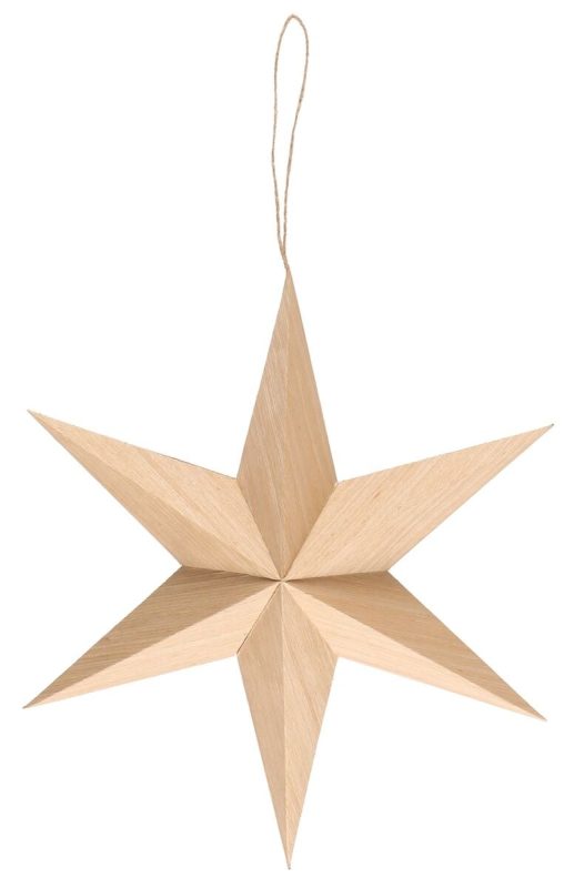 Paperitähti 6-sakarainen 30 cm luonnonvärinen