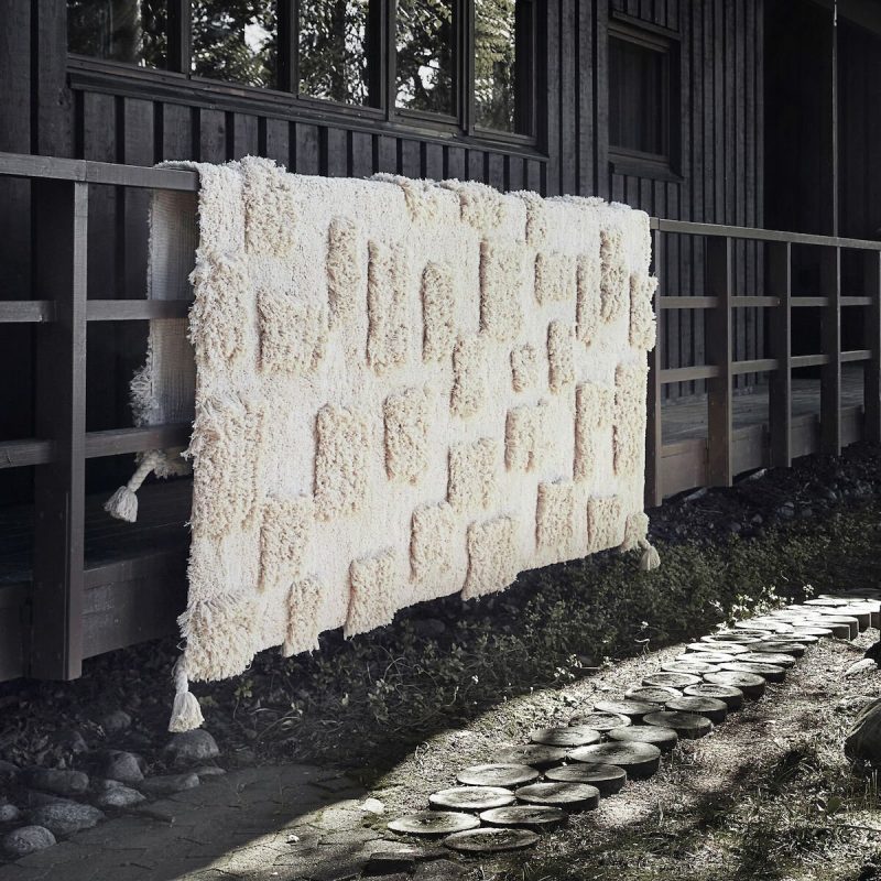 Anno Savu luomupuuvillamatto 170x240 cm luonnonvalkoinen
