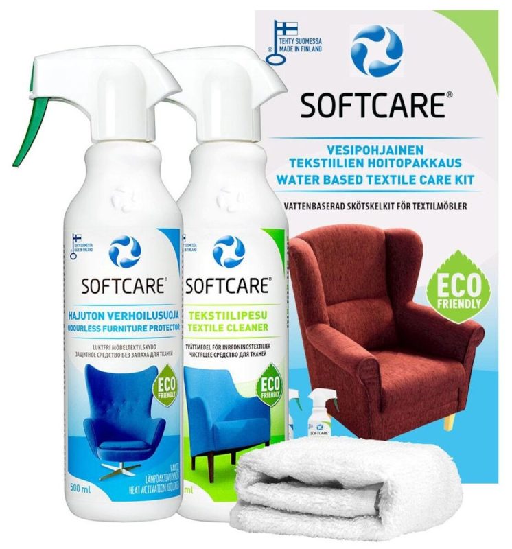 Softcare vesipohjainen tekstiilien hoitopakkaus