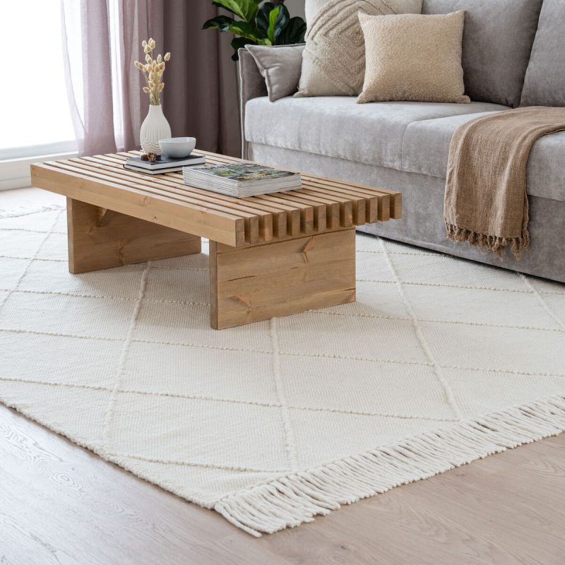 Sointu villamatto 200x290 cm luonnonvalkoinen