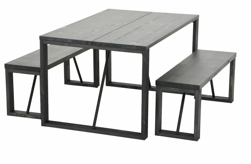 Honka 4-hengen ruokailuryhmä musta puujaloilla