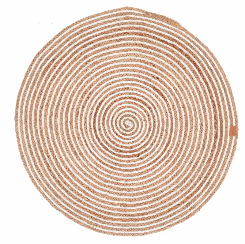 Kieppi pyöreä matto Ø90 cm luonnonväri/valkoinen