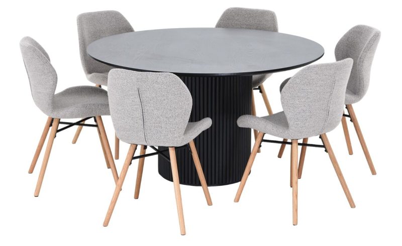 Korpi-Keto 6-hengen pyöreä ruokailuryhmä musta/beige Monza 60