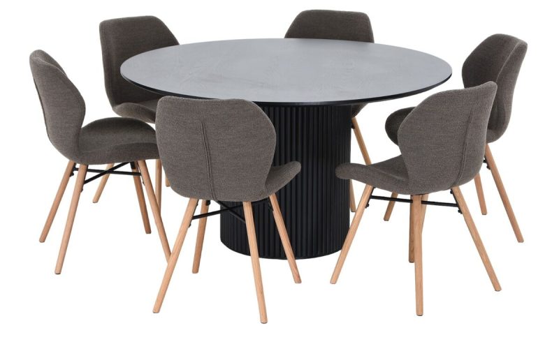 Korpi-Keto 6-hengen pyöreä ruokailuryhmä musta/taupe Monza 40