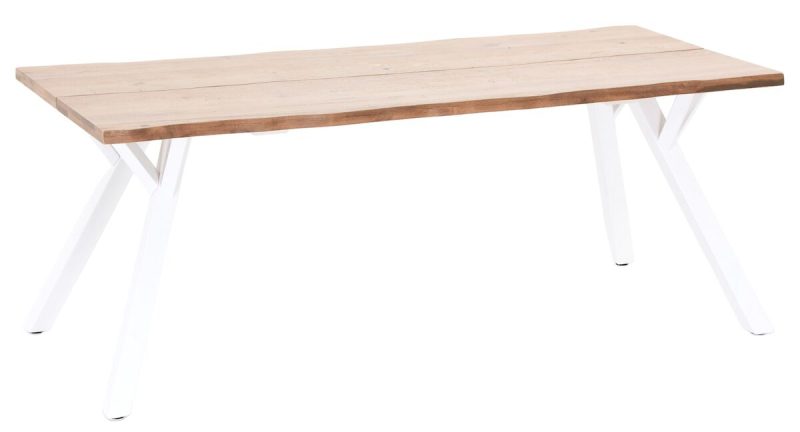 Lana lankkupöytä 195x90 cm lakattu tammi/ valkoinen