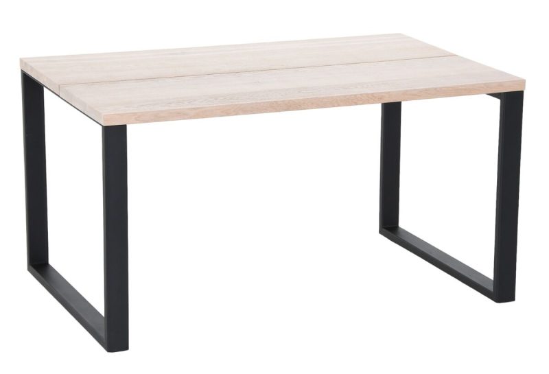 Manner tammi lankkupöytä 140x90 cm valkolakattu tammi/musta