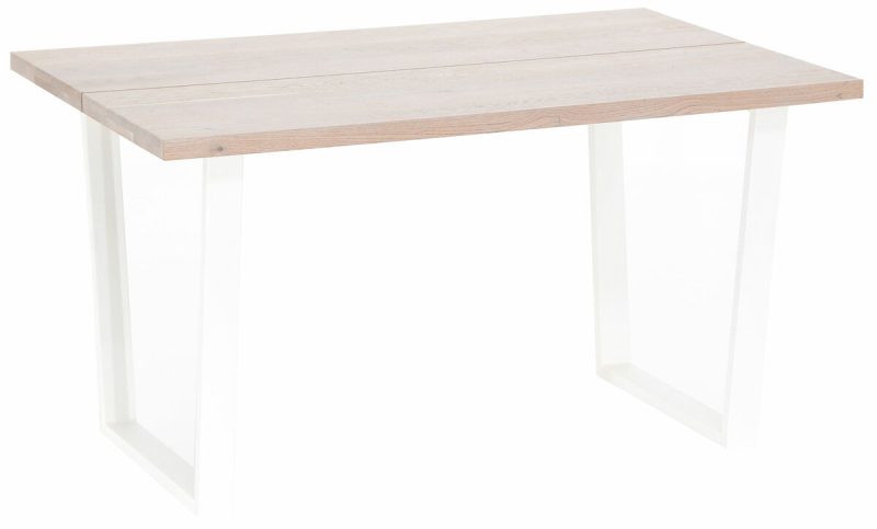 Nova tammi lankkupöytä 140x90 cm valkolakattu tammi/valkoinen