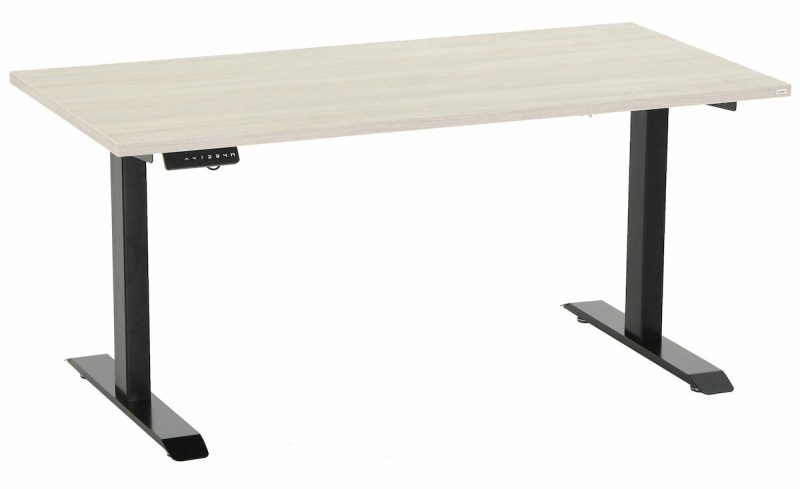 Office sähköpöytä 135x67 cm hopea jalava musta jalka