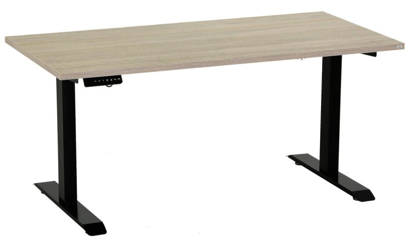 Office sähköpöytä 140x70 cm hopea jalava musta jalka