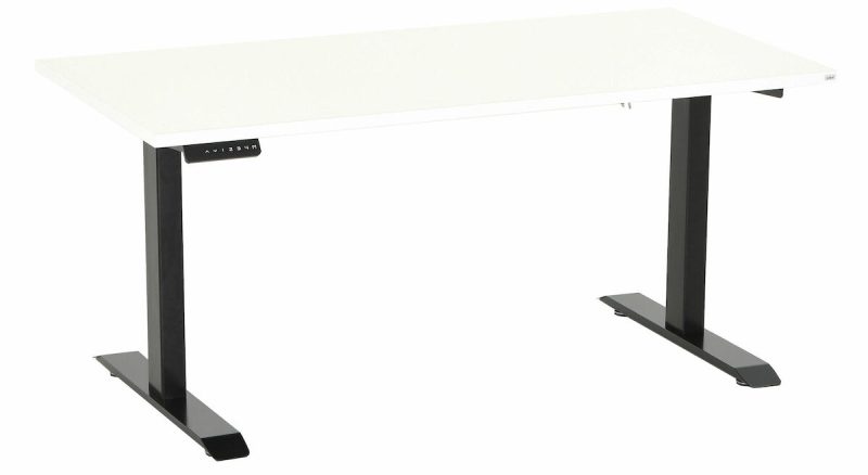 Office sähköpöytä 160x80 cm valkoinen musta jalka