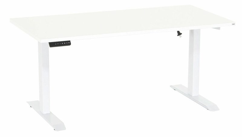Office sähköpöytä 135x67 cm valkoinen valkoinen jalka