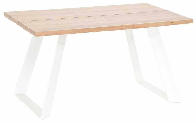 Triangel tammi lankkupöytä 140x90 cm lakattu tammi/valkoinen