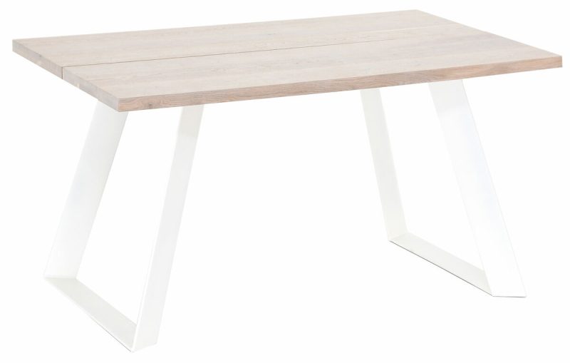 Triangel tammi lankkupöytä 140x90 cm valkolakattu tammi/valkoinen