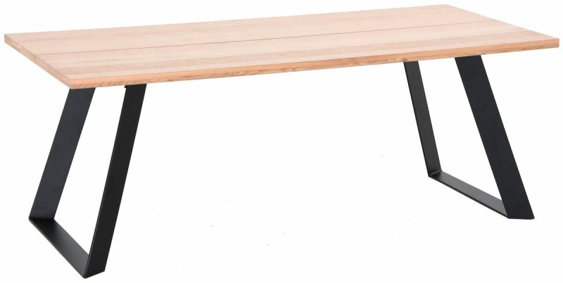 Triangel tammi lankkupöytä 195x90 cm lakattu tammi/musta