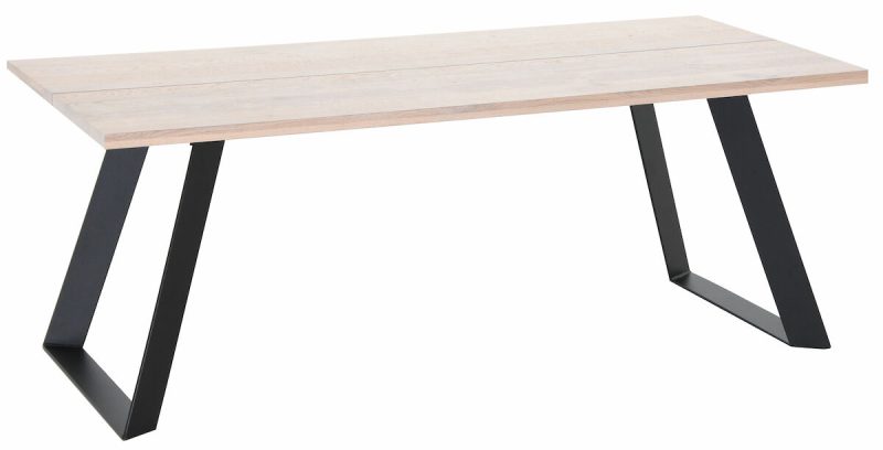 Triangel tammi lankkupöytä 195x90 cm valkolakattu tammi/musta