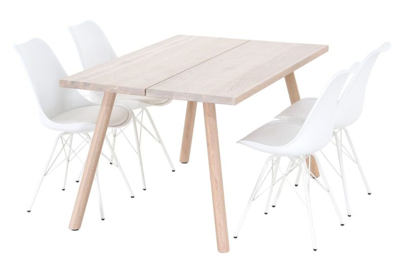 Veini-Iro 4-hengen ruokailuryhmä valkolakattu tammi/valkoinen
