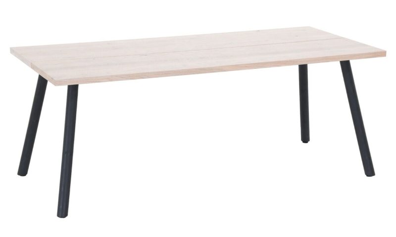 Veini tammi lankkupöytä 195x90 cm valkolakattu tammi/musta