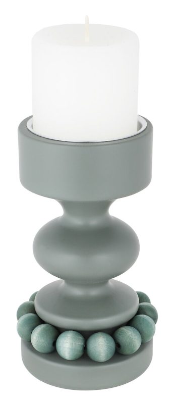 Aarikka Prinssi kynttilänjalka 12 cm harmaanvihreä