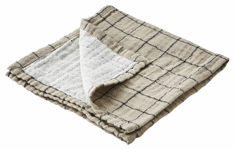 Affari Elsa lautasliina ruudullinen 40x40 cm beige/musta