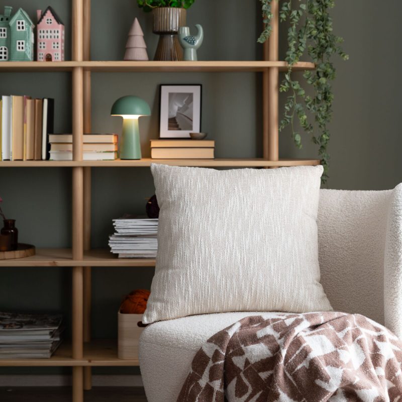 Bologna koristetyyny 50x50 cm  luonnonvalkoinen/hopea