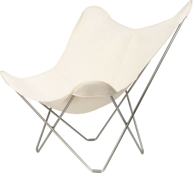 Cuero Canvas Mariposa lepakkotuoli luonnonvalkoinen