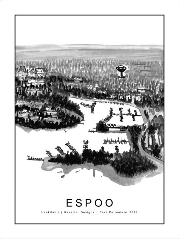 Kaverini Sella Espoo kaupunkijuliste 30x40 cm