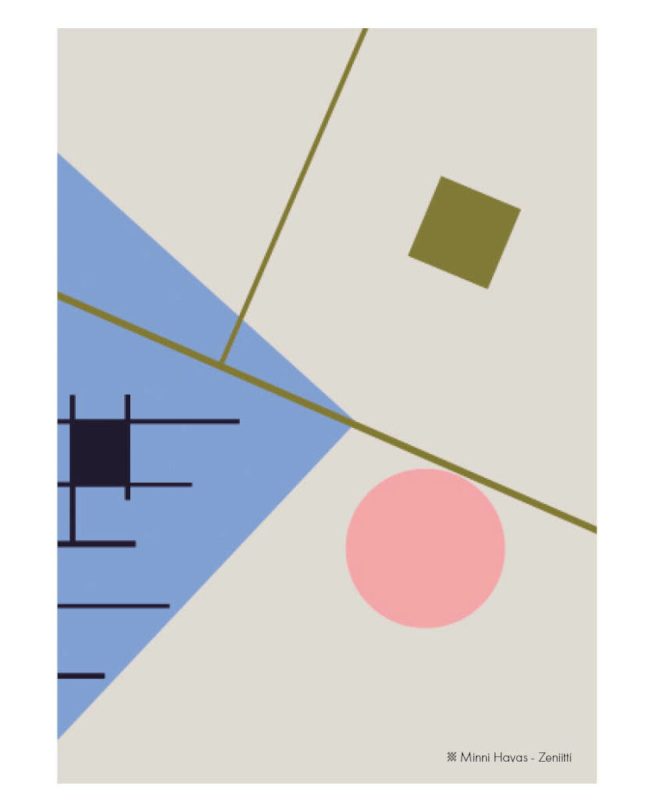 Finarte Zeniitti juliste 50x70 cm harmaa/sininen