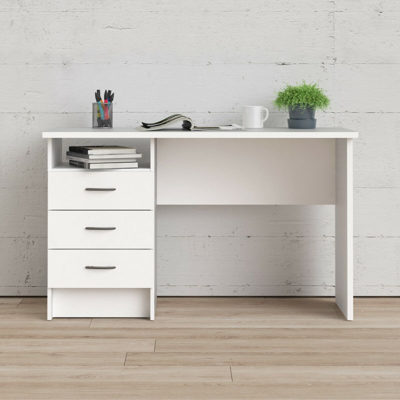 Funktion Plus työpöytä 3-laatikolla valkoinen