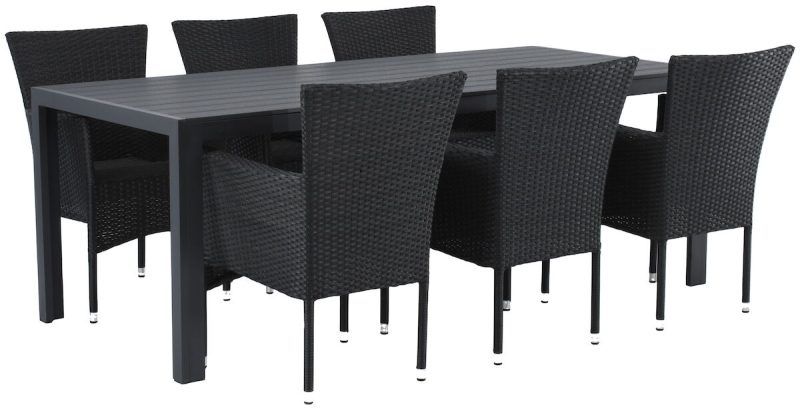 Asta 6-hengen ruokailuryhmä musta