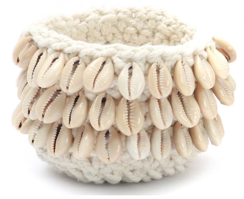 Cowrie Macrame kynttilänjalka S luonnonväri