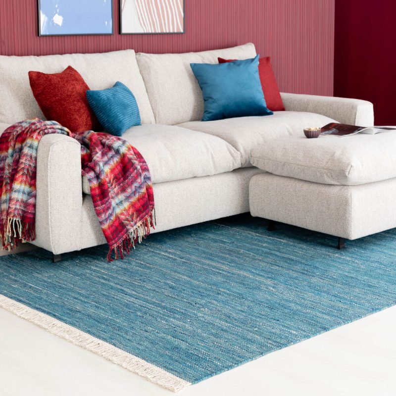 Keitele villamatto 160x230 cm sininen kuvausmalli