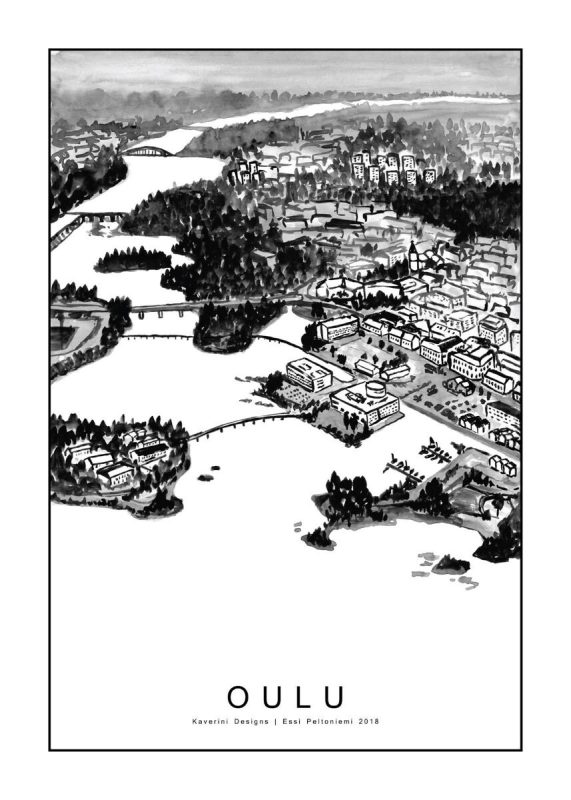 Kaverini Sella Oulu kaupunkijuliste 50x70 cm