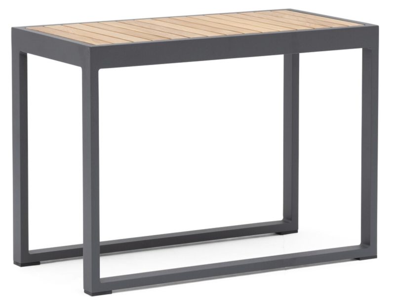 Hillerstorp Oxelunda sivupöytä korkea hiilenharmaa/teak