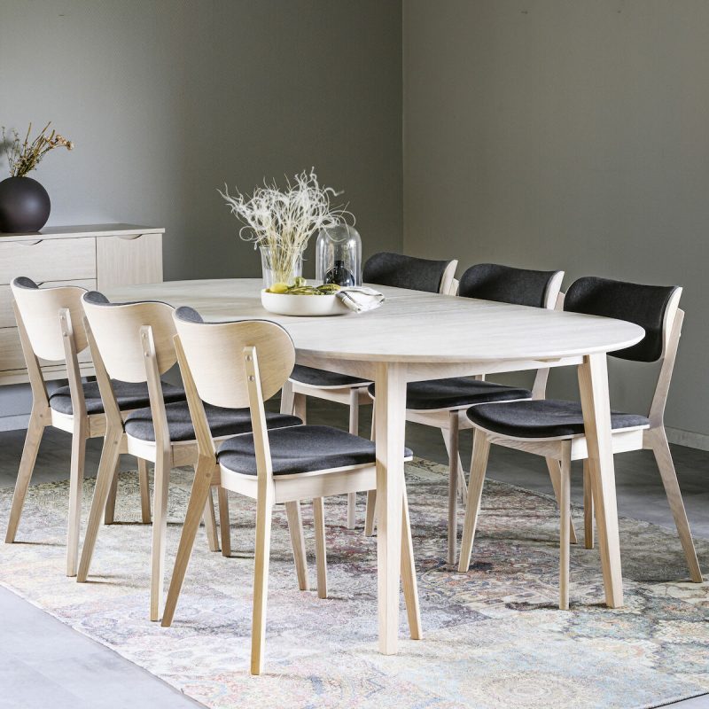 Rowico Home Filippa-Kato ovaali 6-hengenruokailuryhmä valkoöljytty tammi/valkola